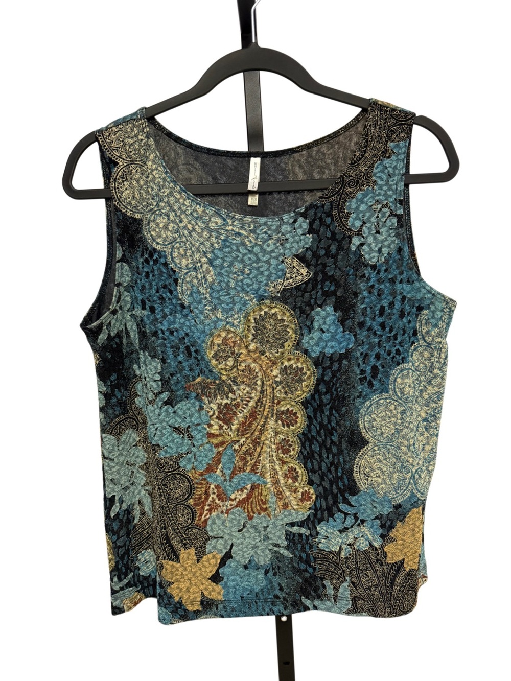 Y2K Whimsigoth White Stag Paisley Print Tank Size M 90s Grunge Indie Sleeze